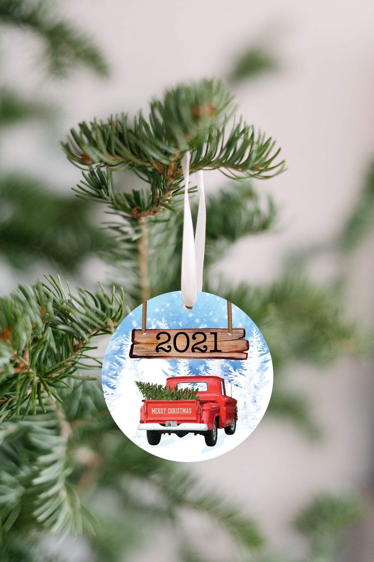 2021 Red Truck Ornament
