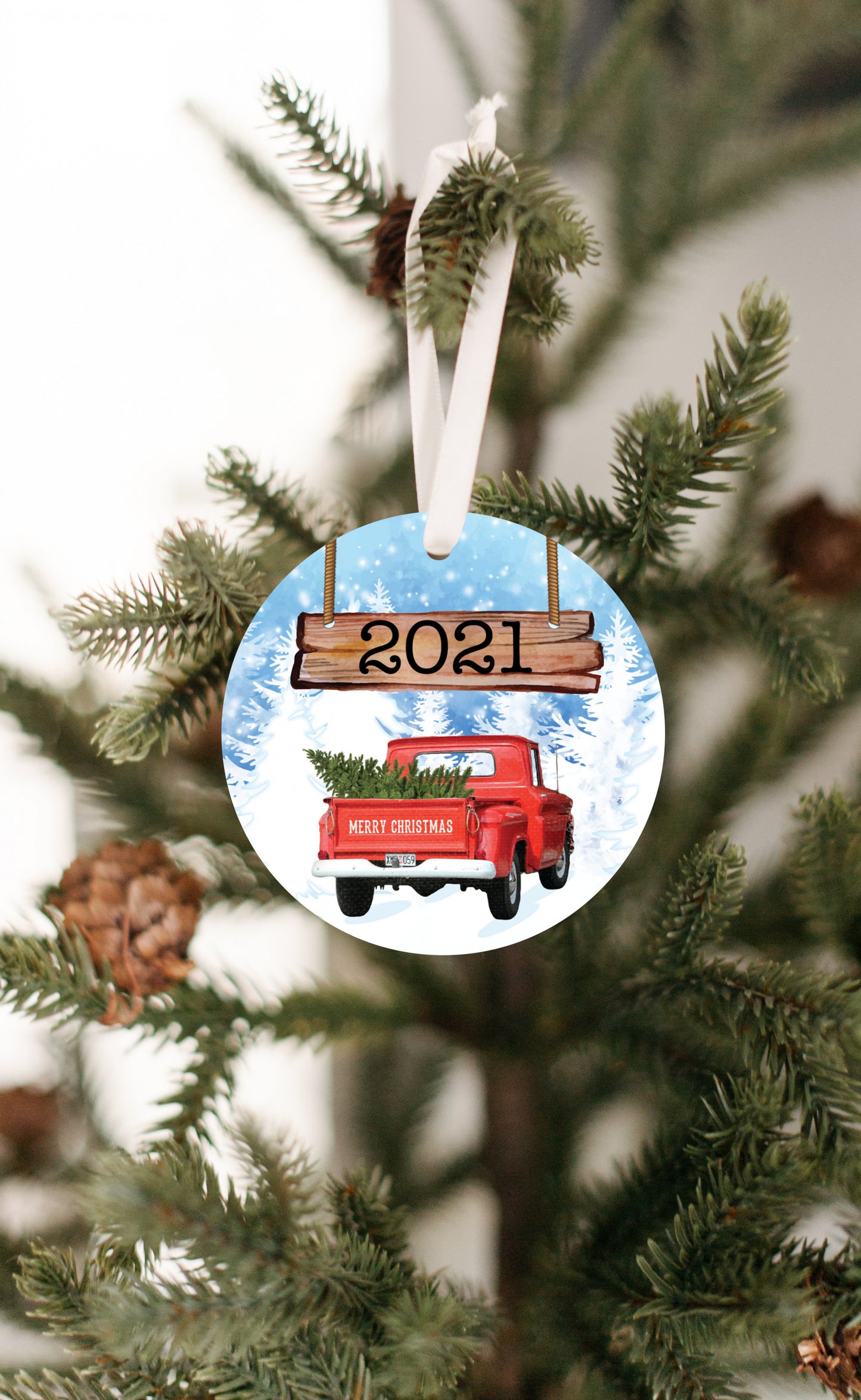 2021 Red Truck Ornament