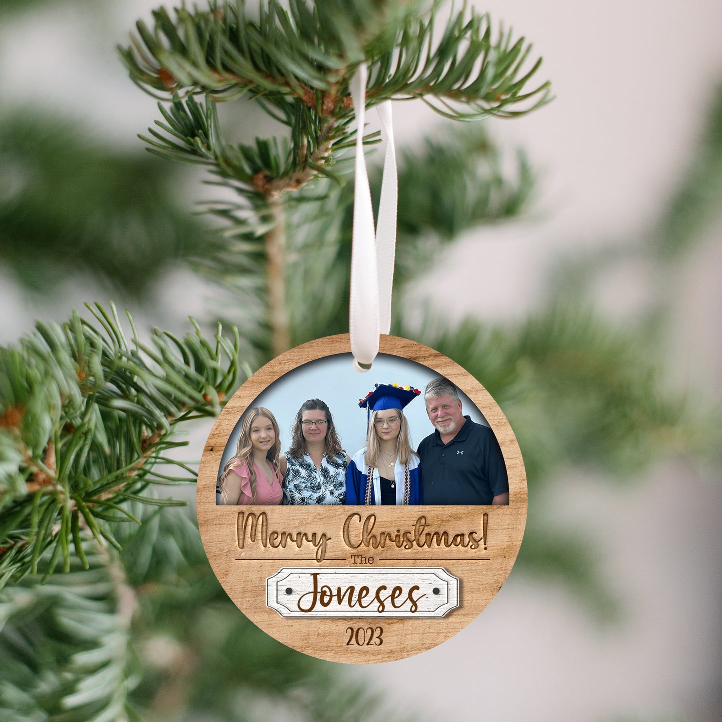 Merry Christmas 2023 Personalized Photo Ornament