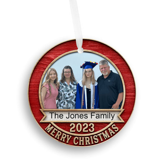 2023 Personalized Merry Christmas Photo Ornament