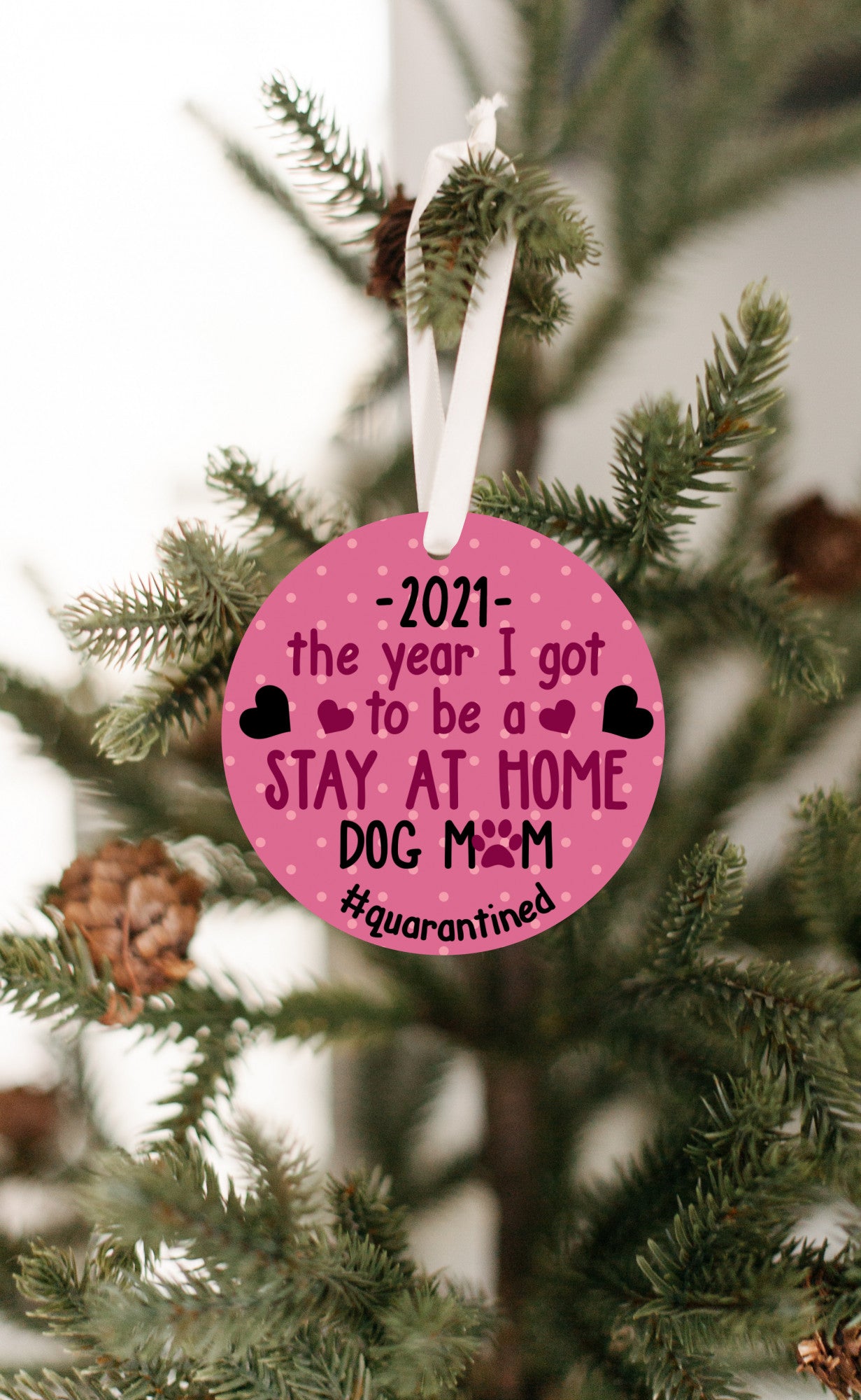 Stay at Home Dog Mom 2021 Ornament