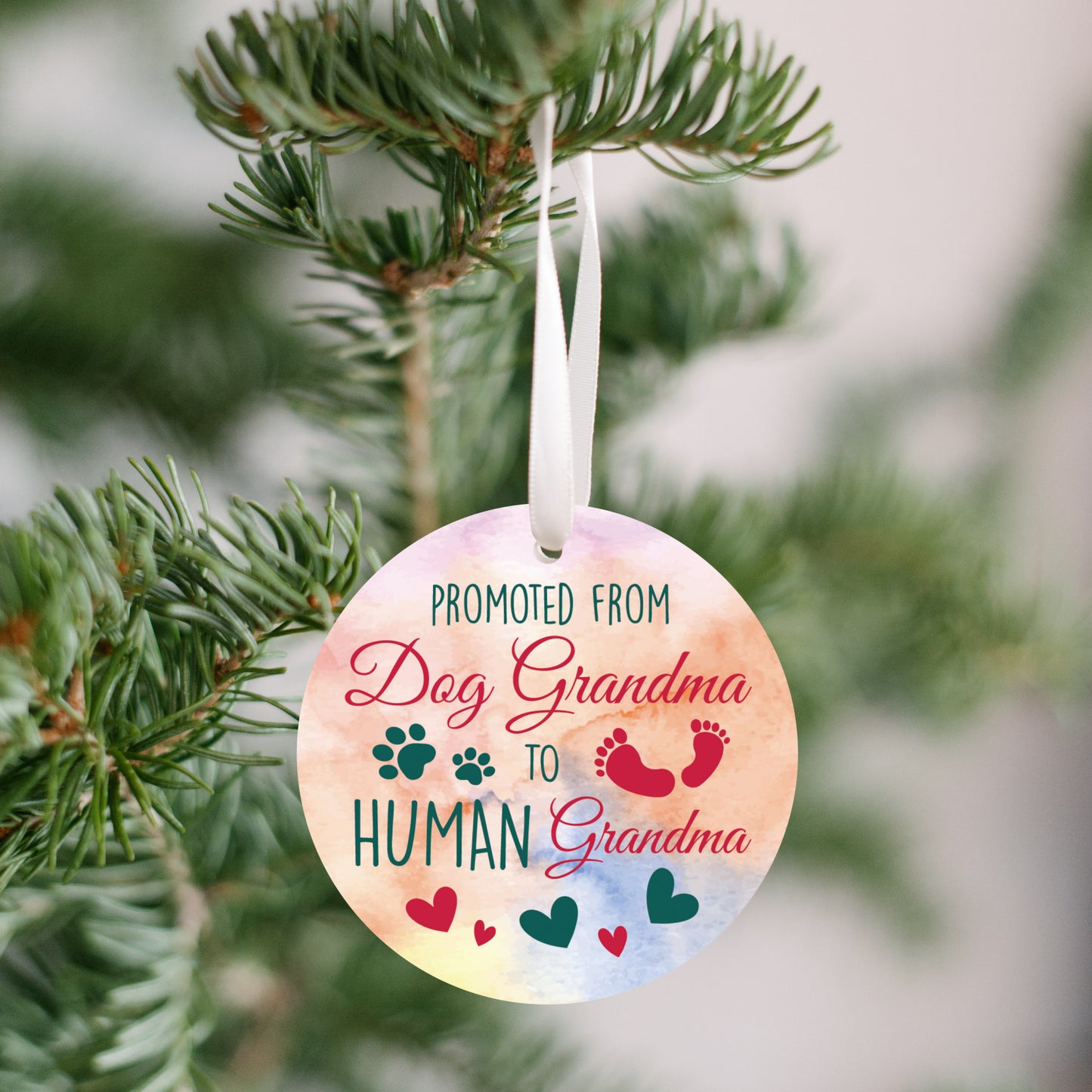 Dog Grandma to Human Grandma Ornament