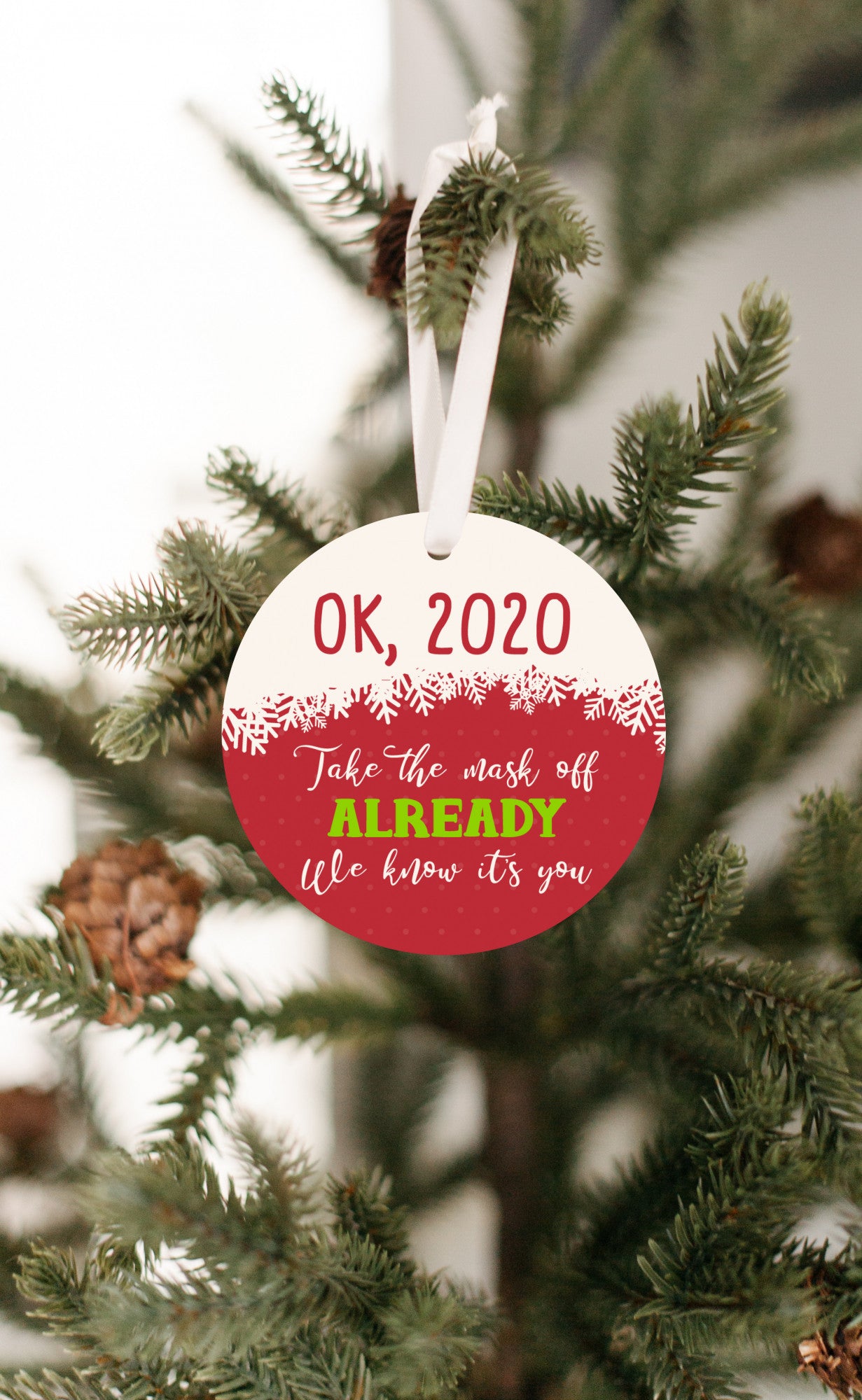 Alright 2020 Take Off Your Mask Christmas Ornament