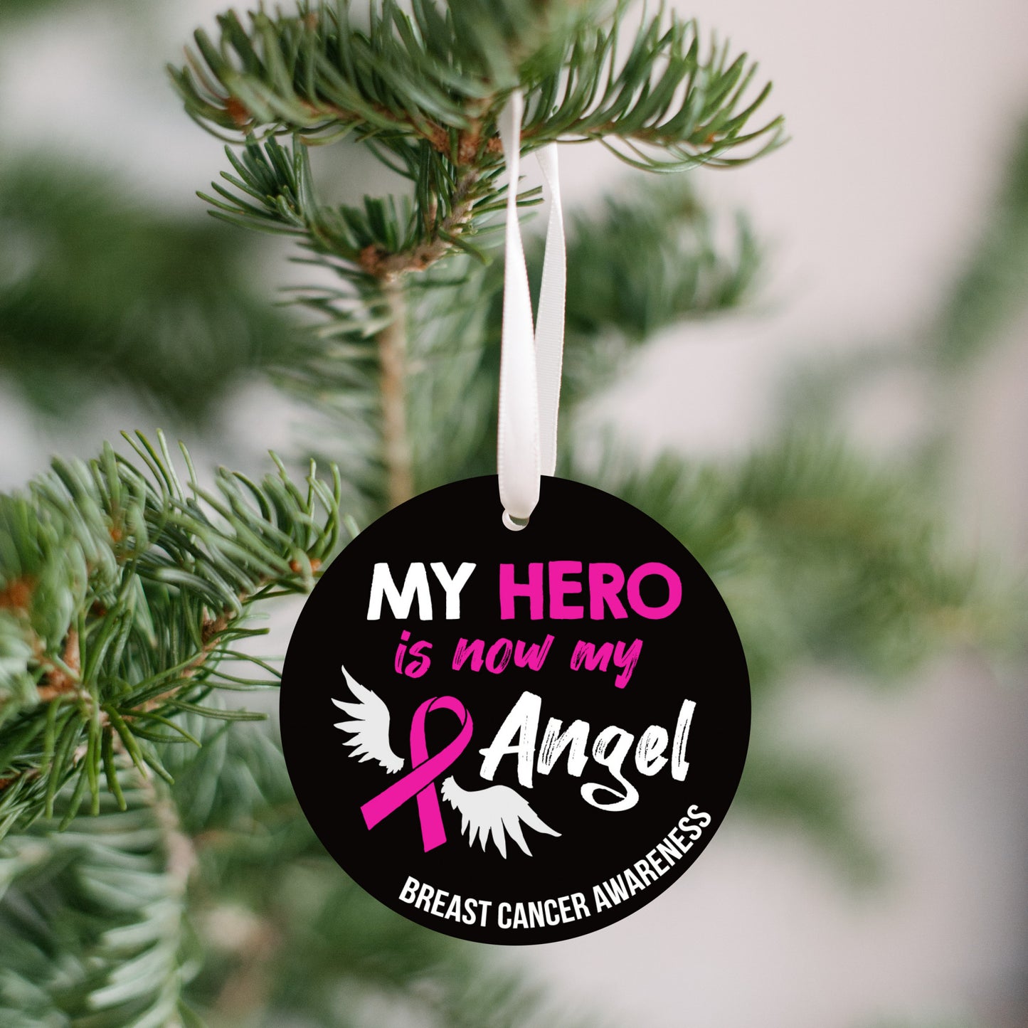 Breast Cancer Angel Christmas Ornament