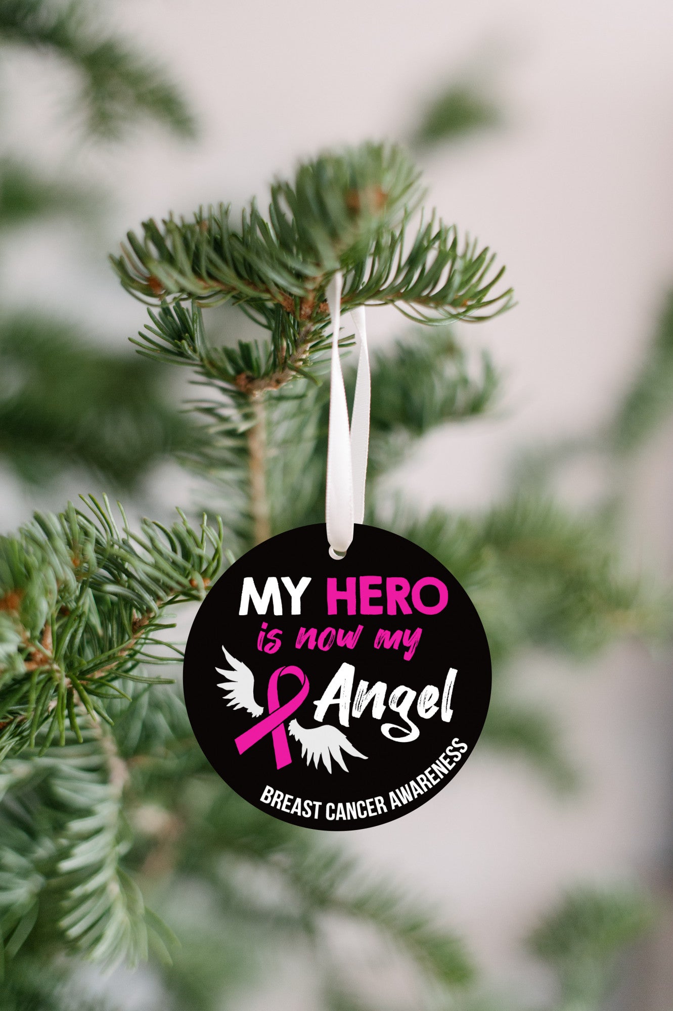 Breast Cancer Angel Christmas Ornament