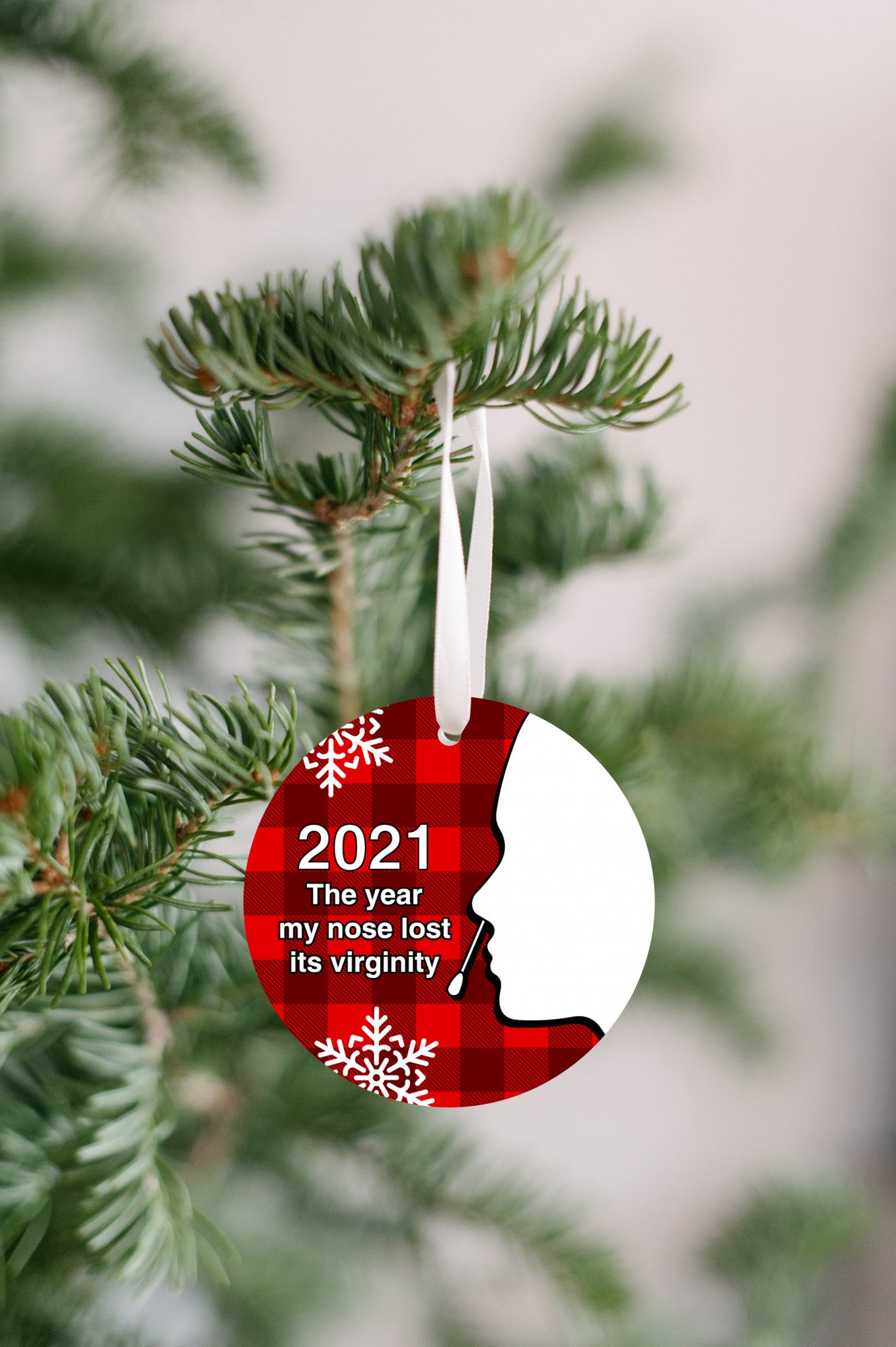 The Year my Nose Lost its Virginity Ornament, Covid Ornament, Nose Swab, Funny Ornament, Secret Santa Gift, White Elephant Gift