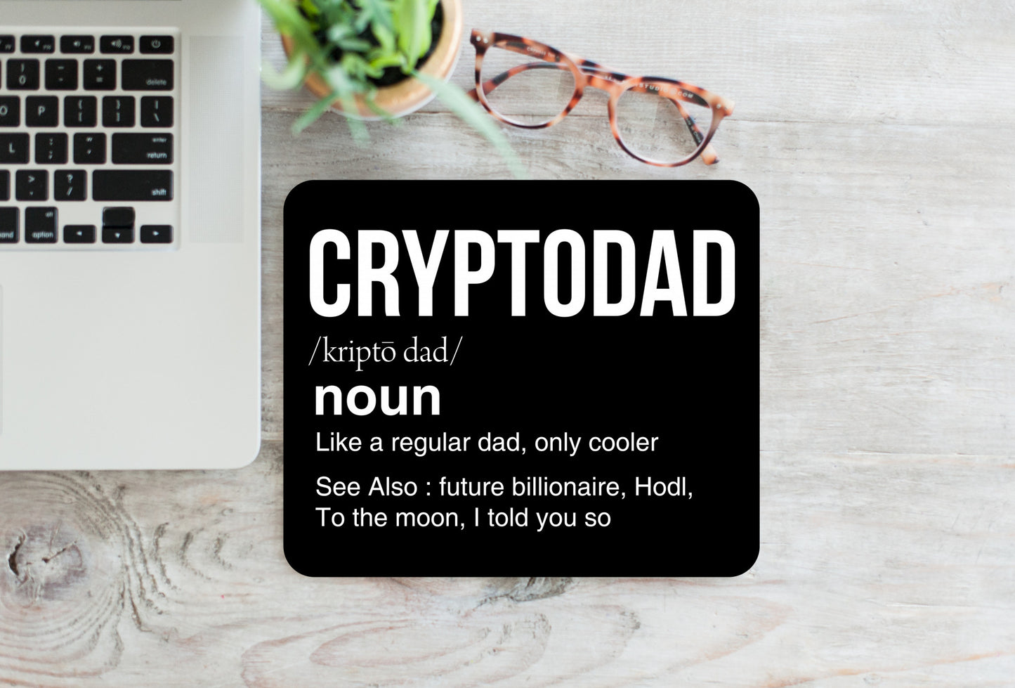 Cryptodad Mousepad, Dad Gift, Crypto, Crypto coins, Crypto Currency, Bitcoin, Bitcoin Merch