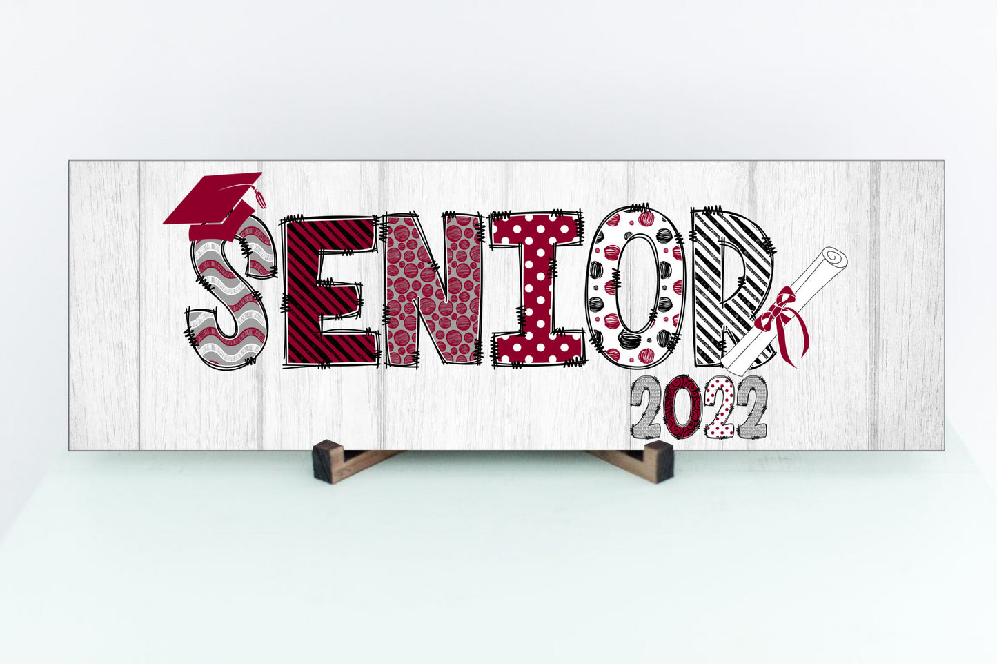 Maroon & White Senior 2022 Sign, Graduation Gift