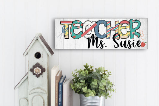 Personalized Teacher Sign, Graduation Gift for New Teacher, Teacher Appreciation Gift, Teacher Christmas