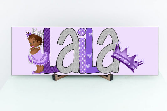 Custom Purple Princess Name Sign