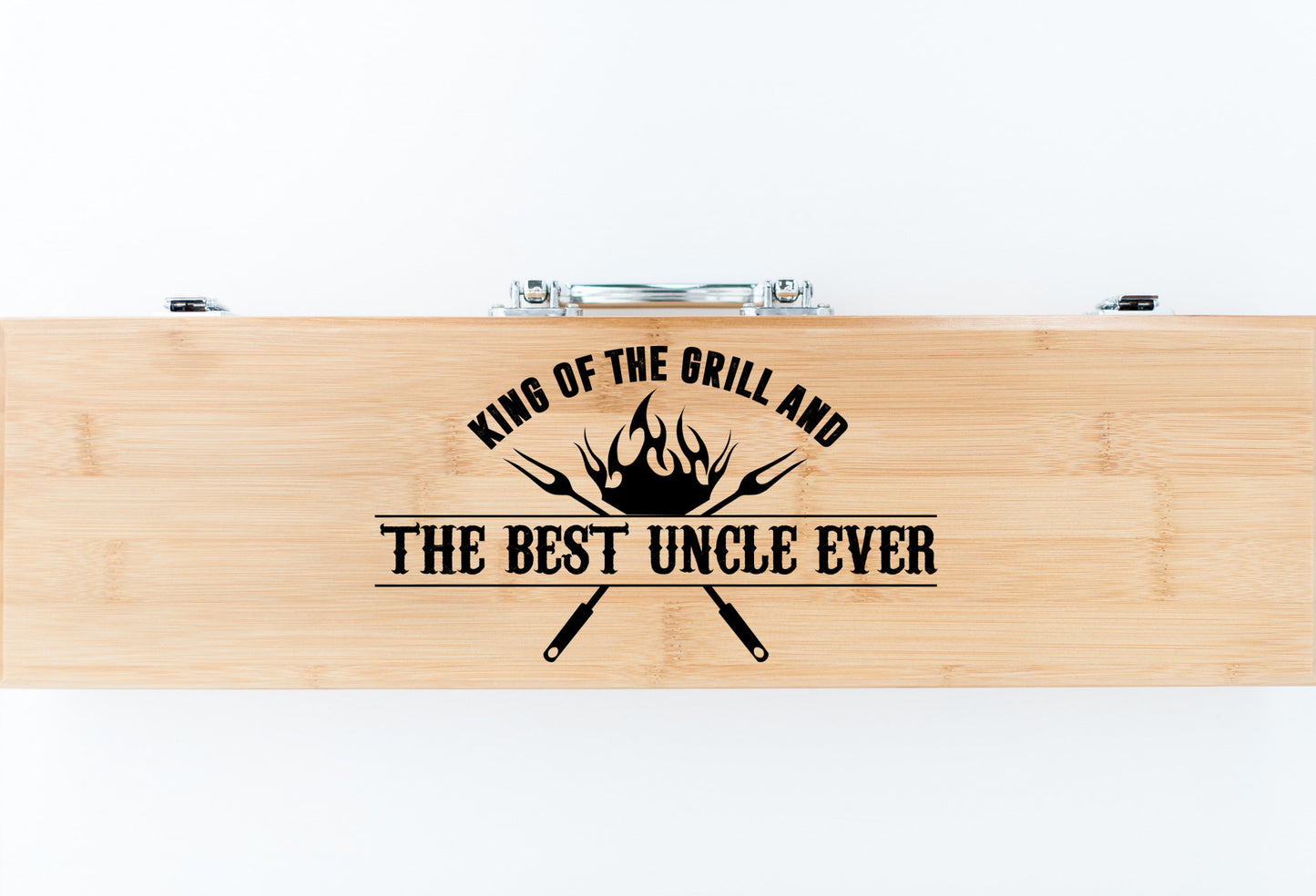 King Of The Grill And The Best Uncle Ever Bamboo Grill Set