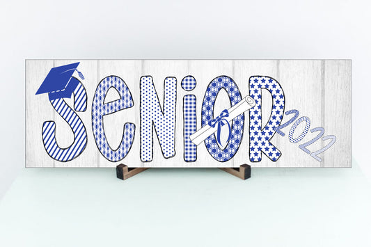 Blue & White Senior Sign 2022