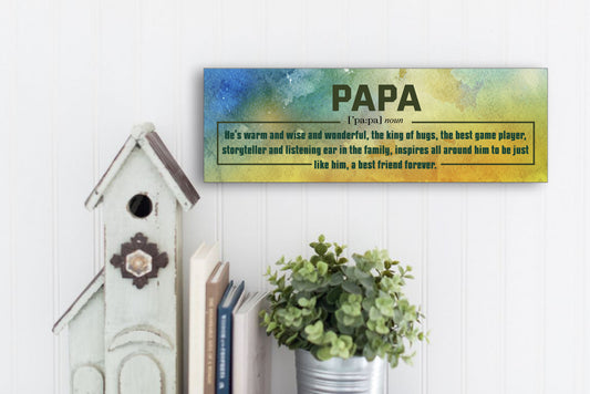 Papa Definition Father's Day Sign