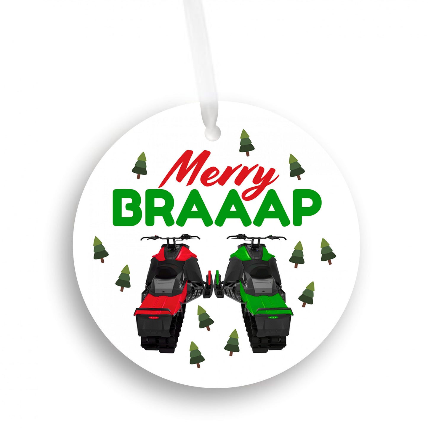 Merry Braaap Snowmobile Ornament