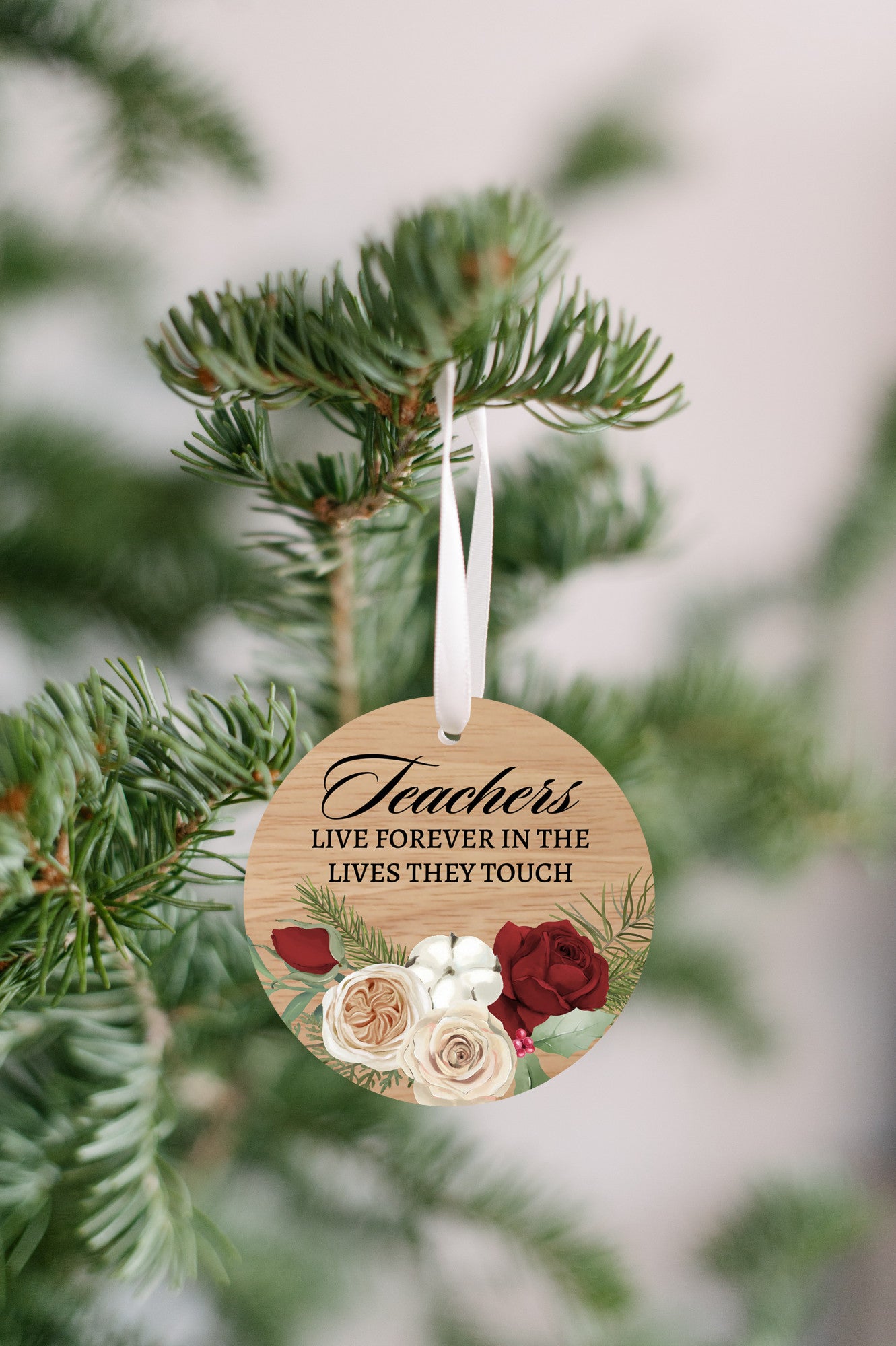 Teachers Live Forever In The Lives They Touch Ornament