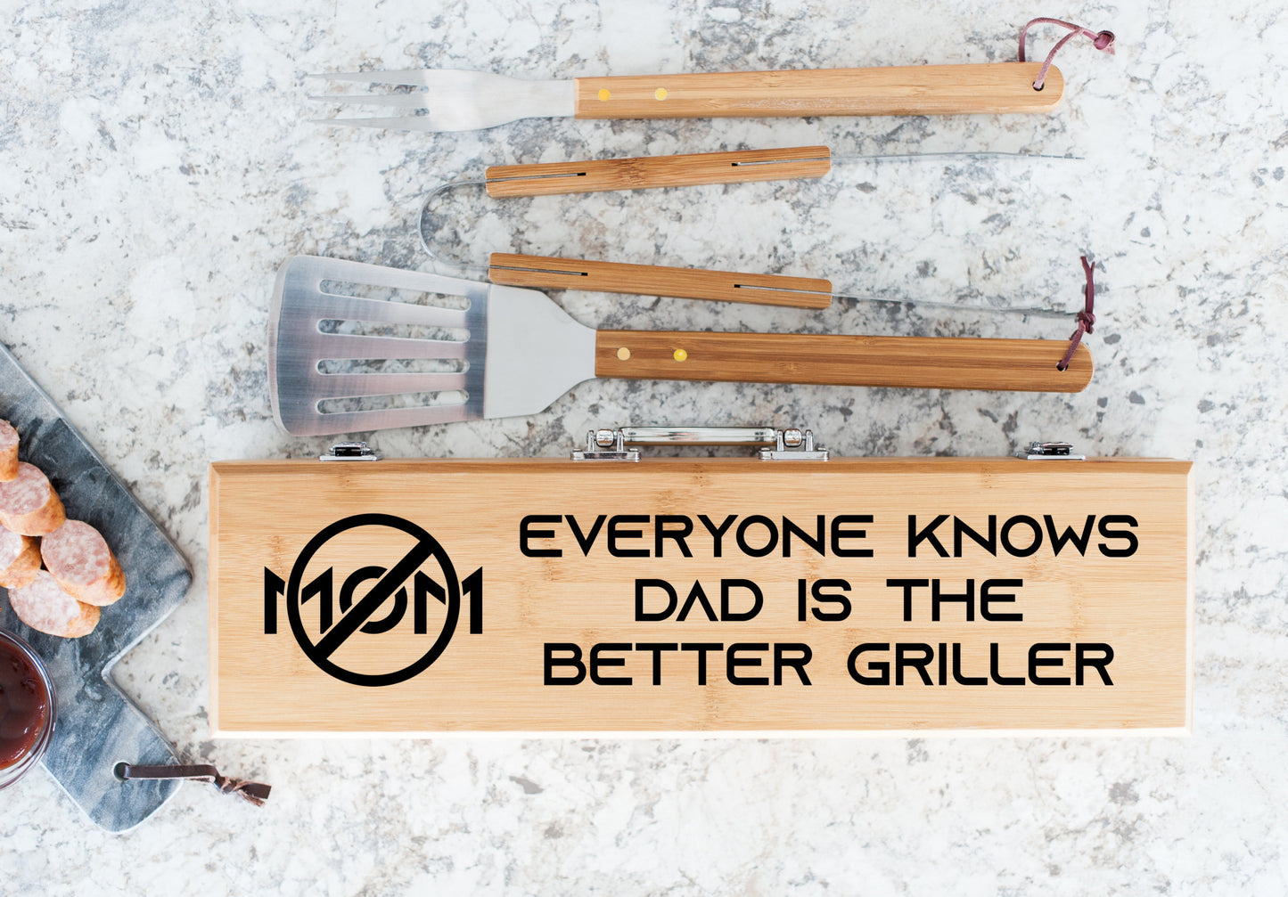 No Mom!  Everyone Knows Dad Is The Better Griller BBQ Set