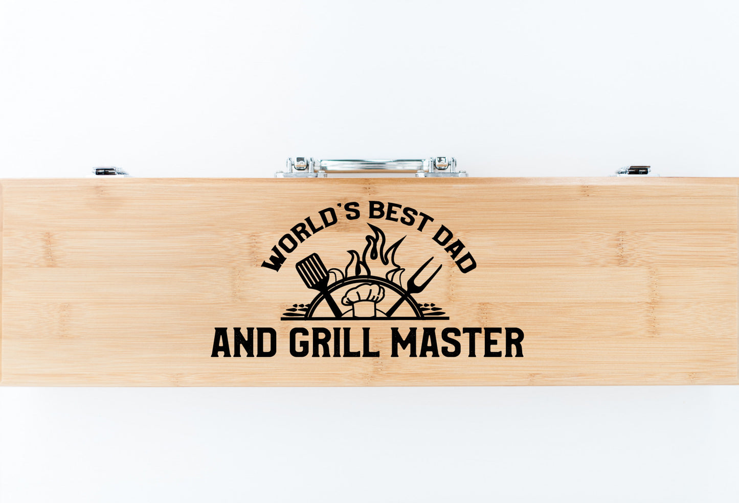 World's Best Dad & Grillmaster Bamboo BBQ Set