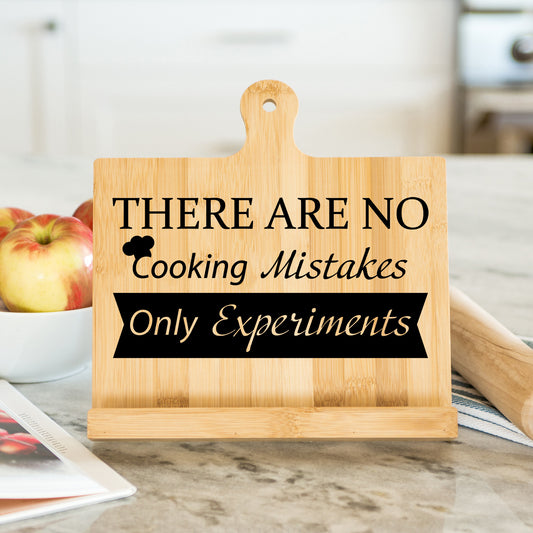There Are No Cooking Mistakes Only Experiments Bamboo Cookbook Holder