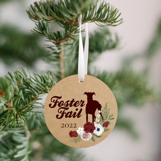 Greyhound Foster Fail 2022 Ornament