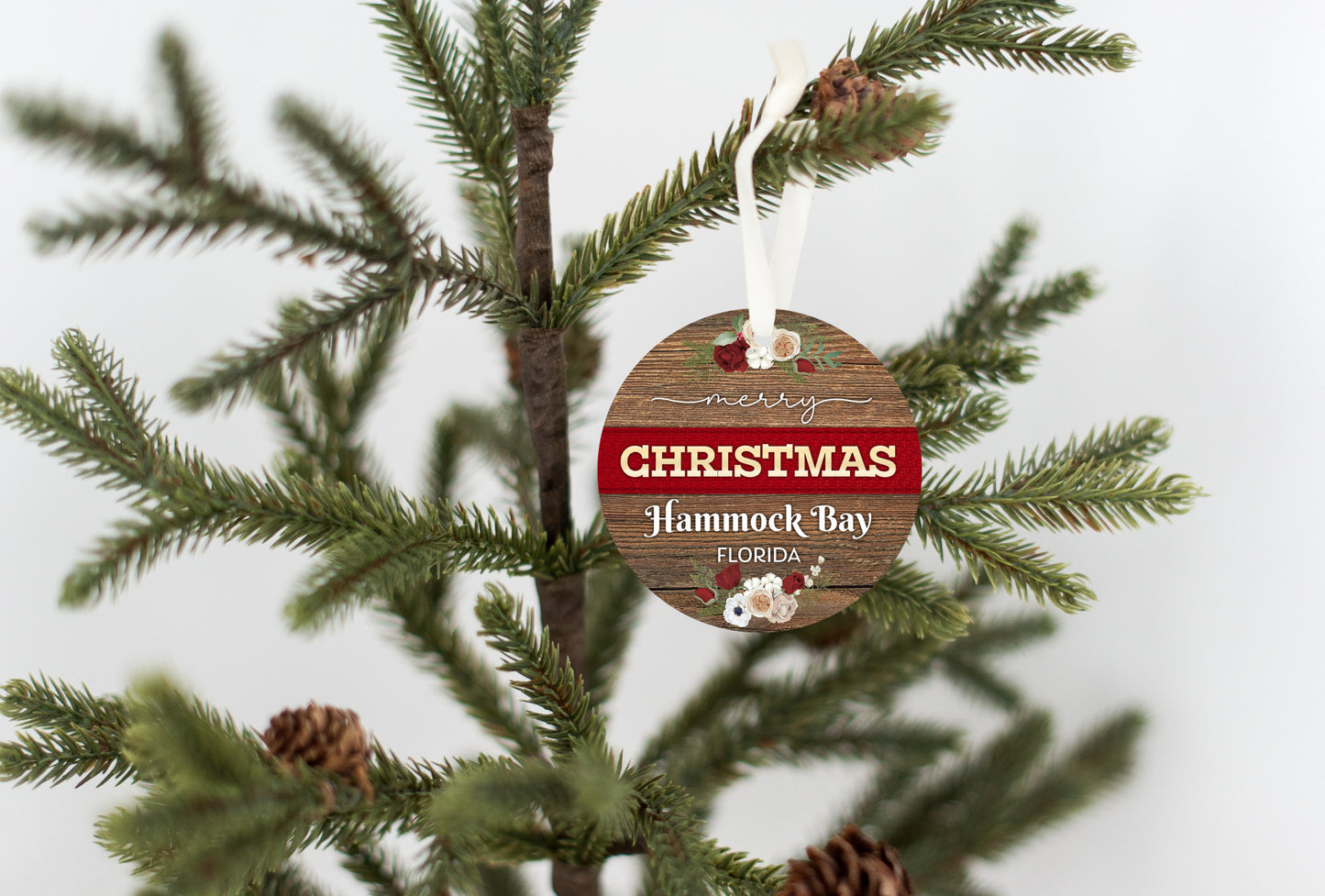 Merry Christmas Hammock Bay Florida Ornament