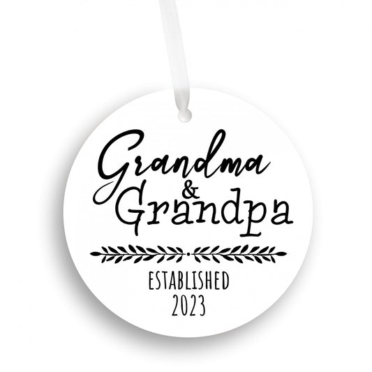 Grandma & Grandpa Established 2023 Ornament