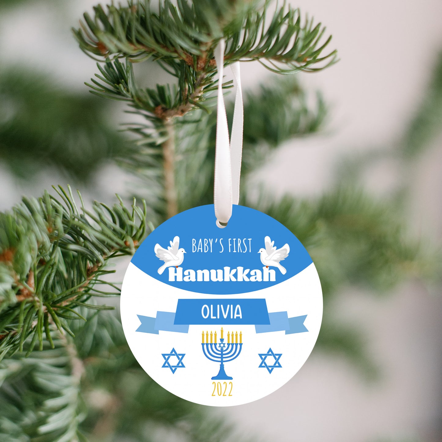 Personalized Baby's First Hannukkah 2022 Ornament