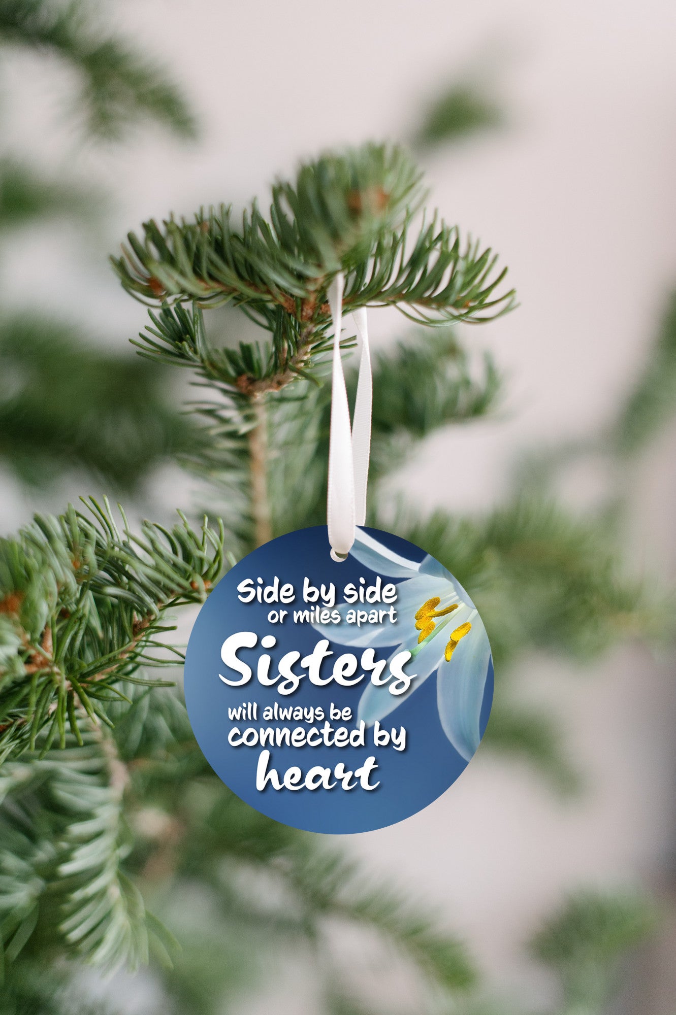 Sisters Are Connected By Heart Ornament