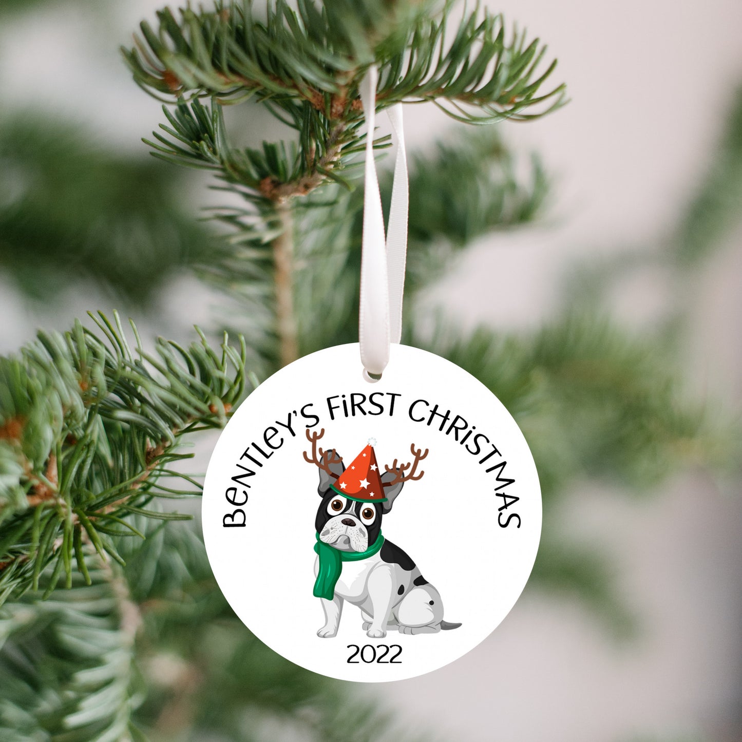 Frenchie First Christmas Ornament