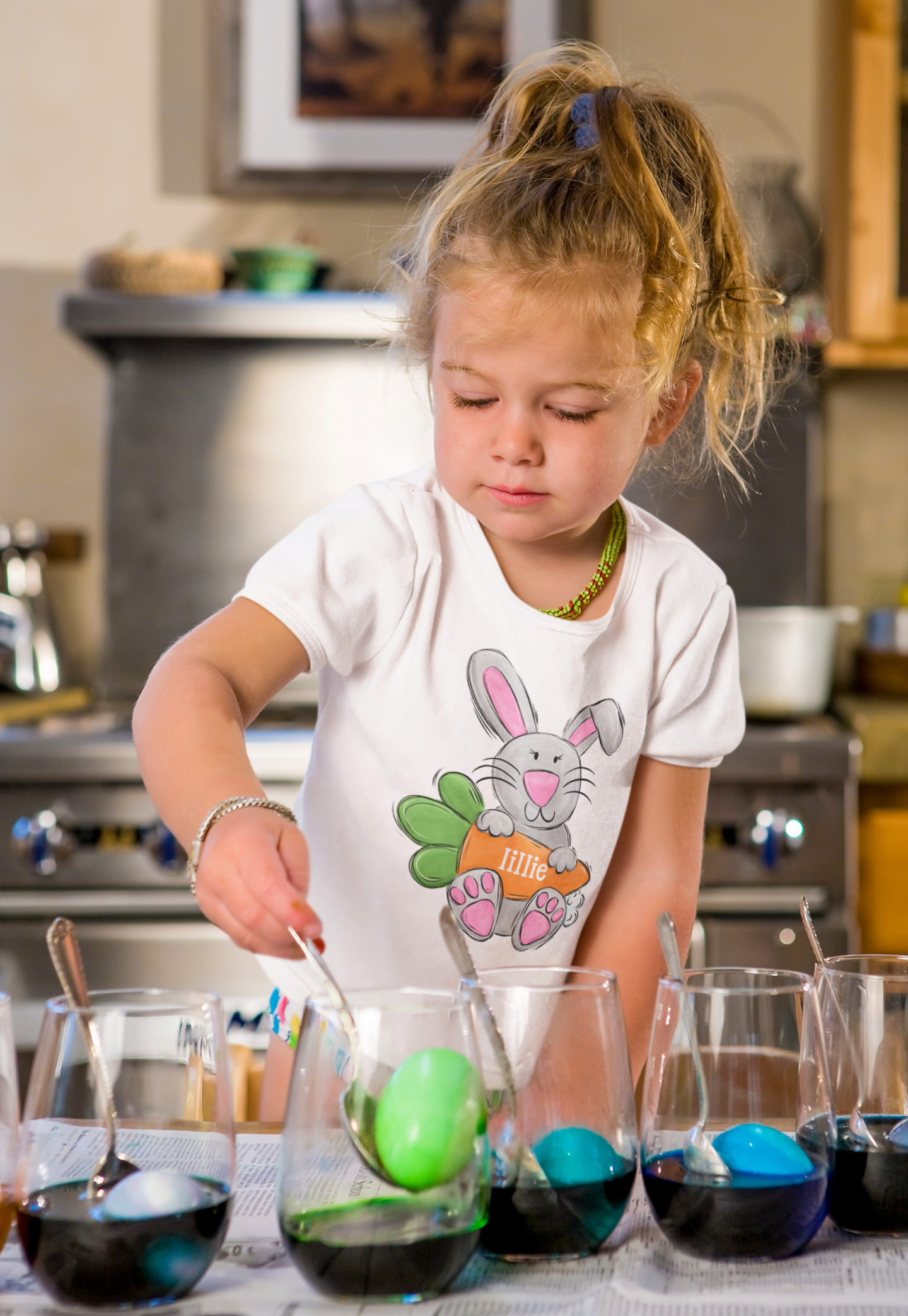 Personalized Pink  Easter Bunny Tshirt